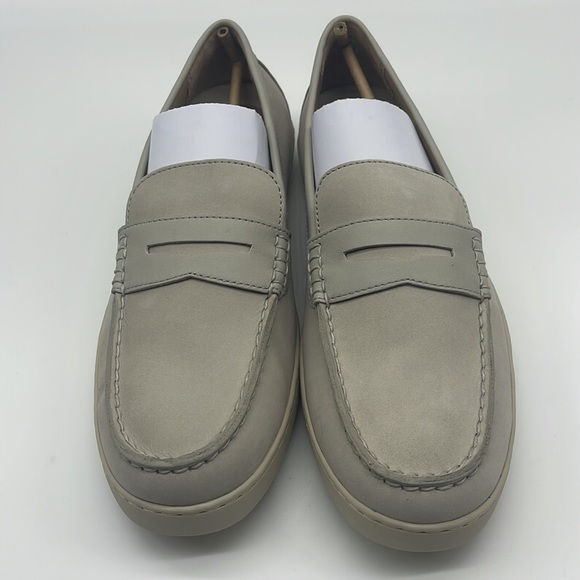 206 Collective Mens Seabeck Boat/Penny Loafer Beige Nubuck 100% Leather Size12 D - Picture 4 of 13